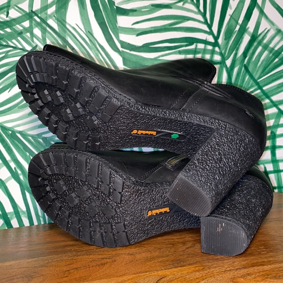 Timberland Black Leather Open Toe Bootie Women’s 9.5 - Picture 7 of 9